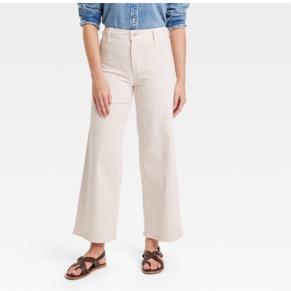 Brand new wide leg tan jeans